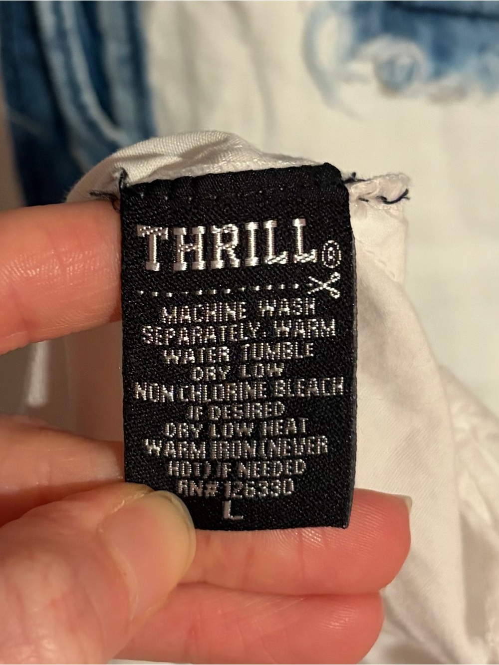 Vintage 90s Thrill Acid Wash Denim Shirt - Picture 6 of 8
